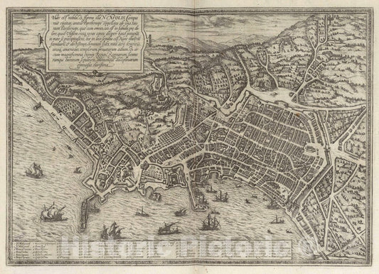 Historic Wall Map : Naples (Italy), Vol I (47) Neapolis (Naples), 1575 Atlas , Vintage Wall Art
