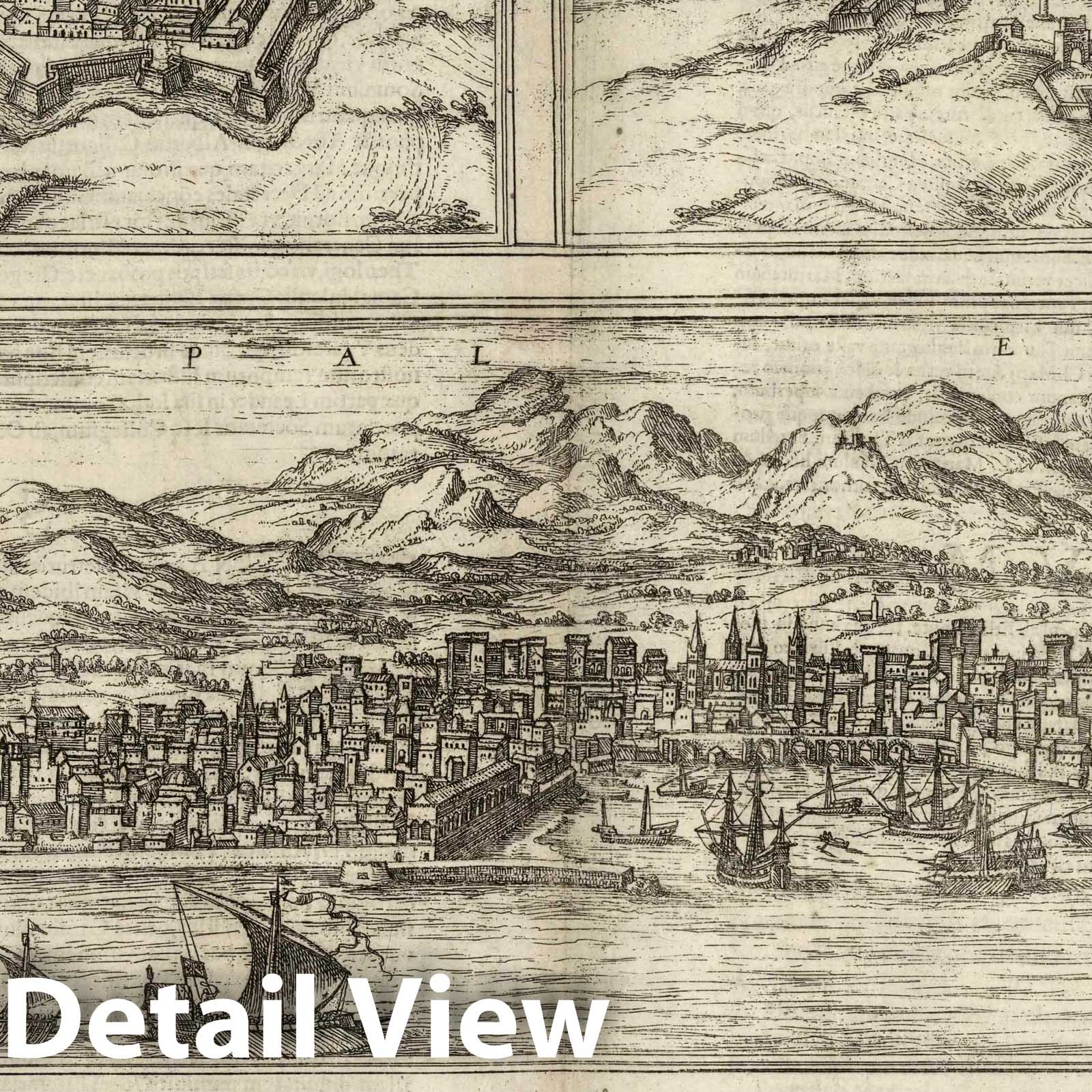Parma, Siena, Palermo, Trapani - River Map, 1575 - Historical Map Print