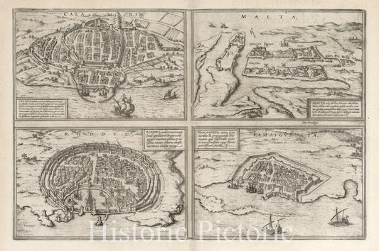Cagliari - River Map, 1575 - Historical Map Reproduction