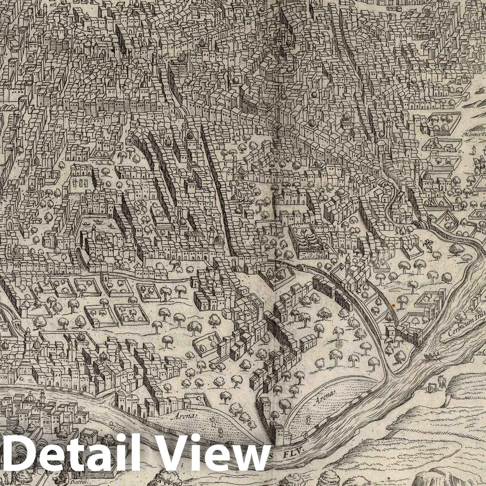 Cairo, Egypt - River Map, 1575 - Historical Map Print
