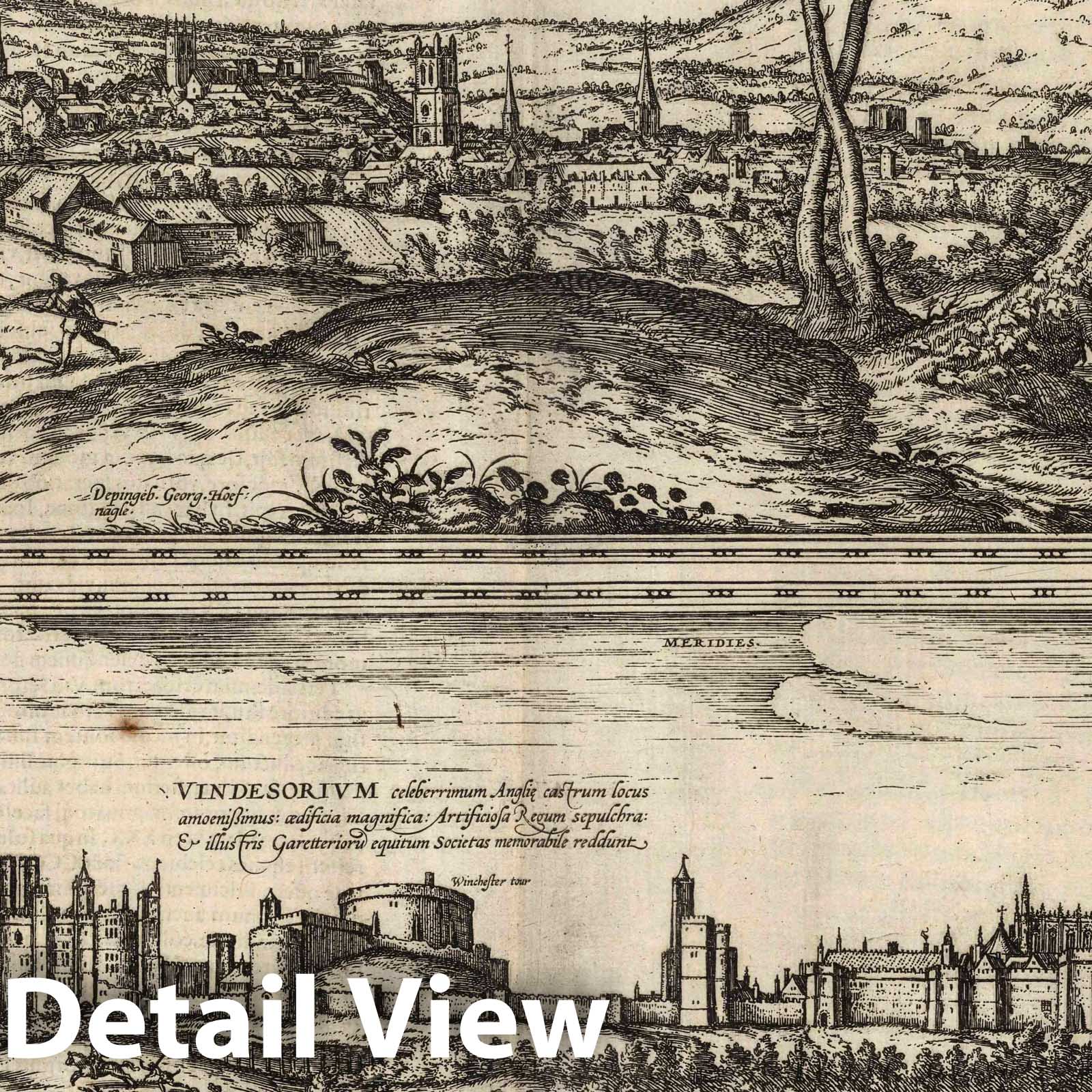 Vol II Oxonium (Oxford) Vindesorium (Windsor) - Historical Map Print, 1612
