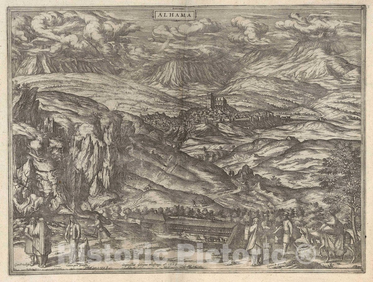 Historic Map : Alhama de Granada , Spain, Vol II (3) Alhama (Alhama de Granada, Spain), 1575 Atlas , Vintage Wall Art