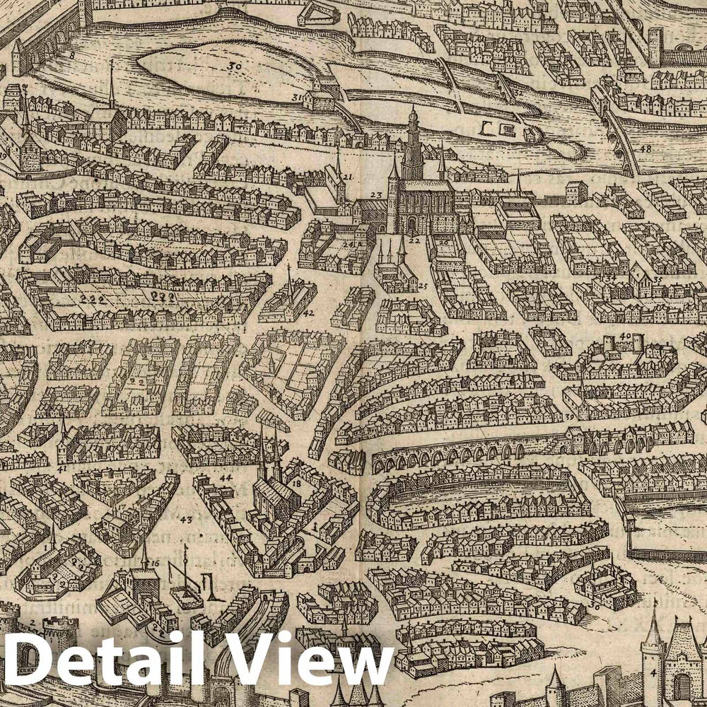 Historic Map : Metz , France, Vol II (15) Mets (Metz), 1575 Atlas , Vintage Wall Art