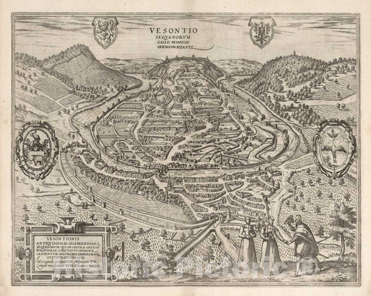 Historic Map : Vol II (16) Vesontio (Besancon), 1575 Atlas - Vintage Wall Art