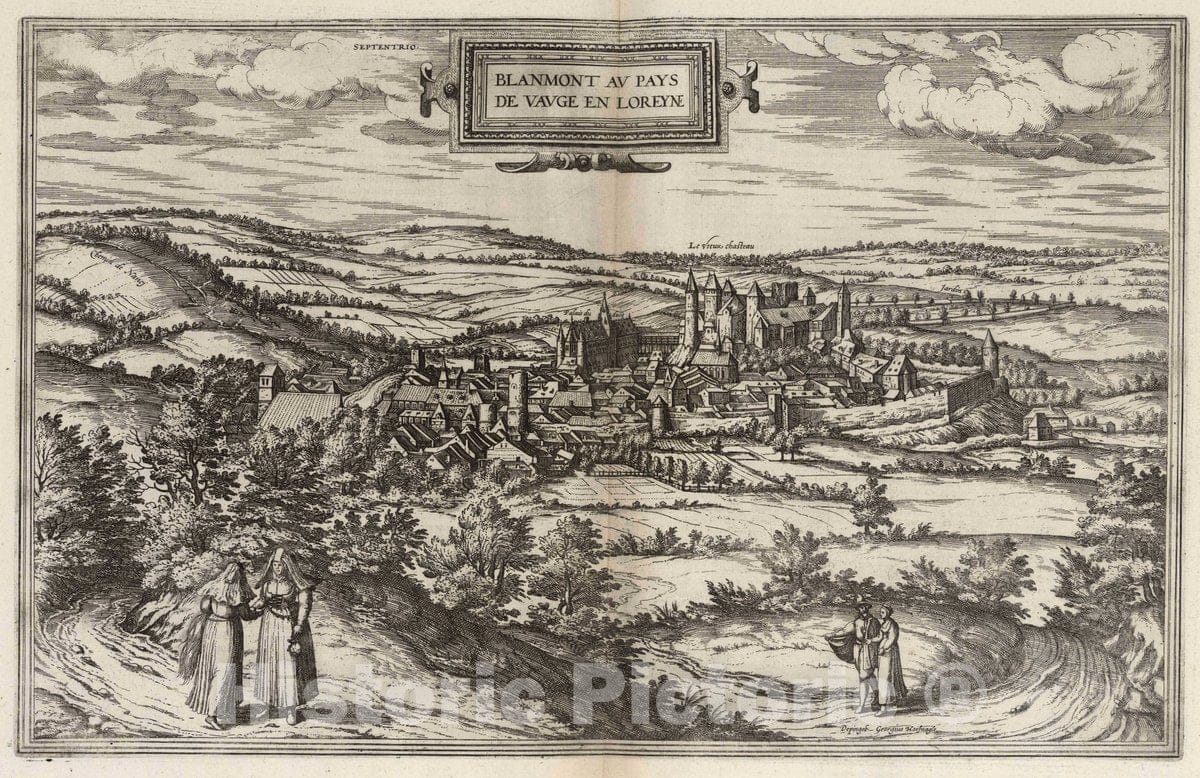 Historic Map : Vol II (17) Blanmont (Blamont), 1575 Atlas - Vintage Wall Art