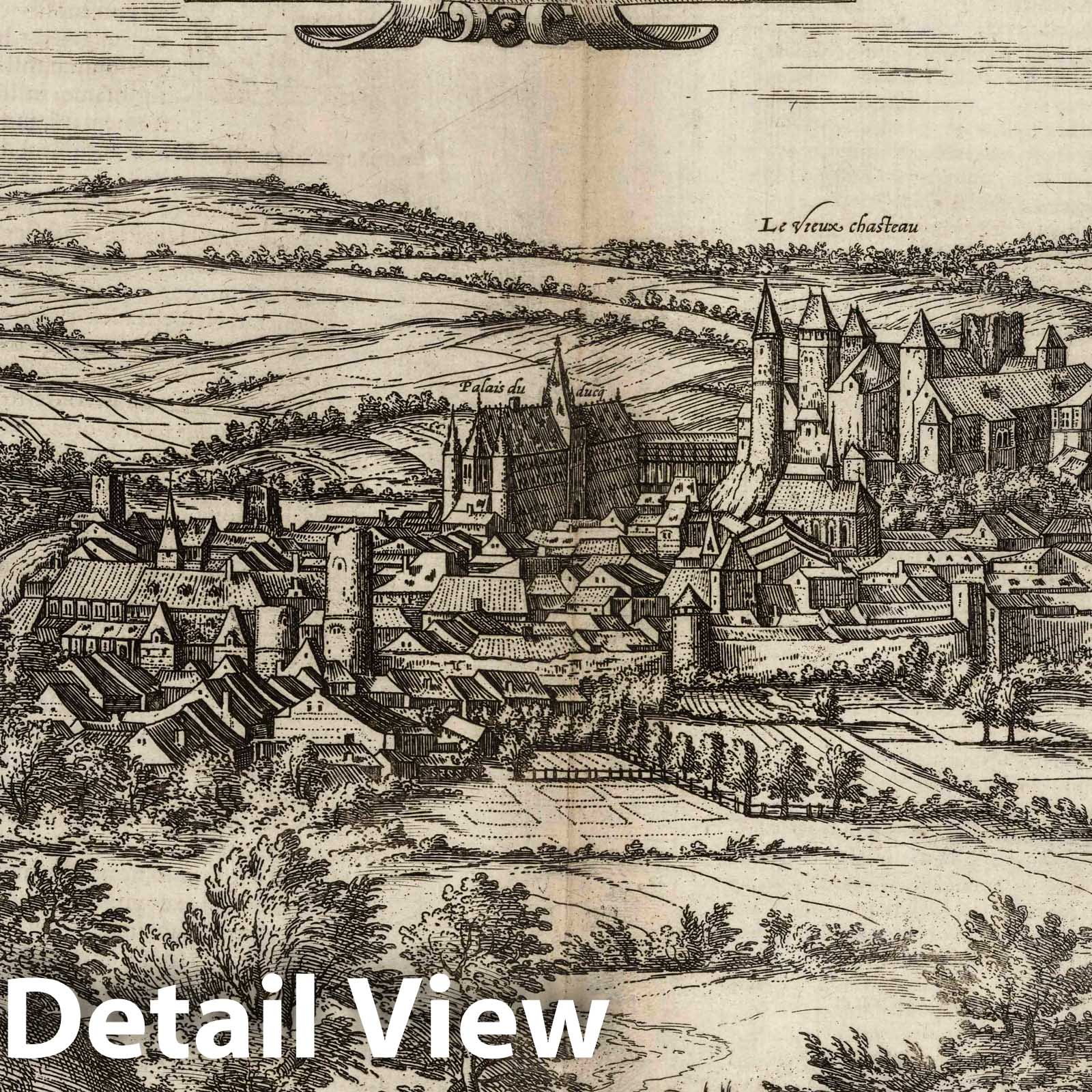 Blamont, France - River Map, 1575 - Historical Map Print