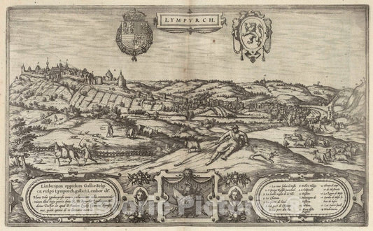 Historic Map : Limbourg , Belgium 1575 Vol II (18) Lympurch (Limbourg). , Vintage Wall Art