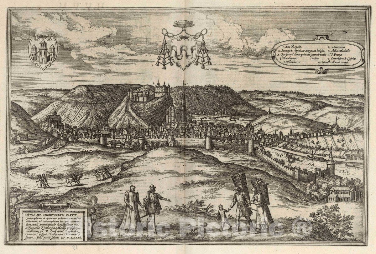 Historic Map : Huy , Belgium Vol II (19) Huum (Huy), 1575 Atlas , Vintage Wall Art