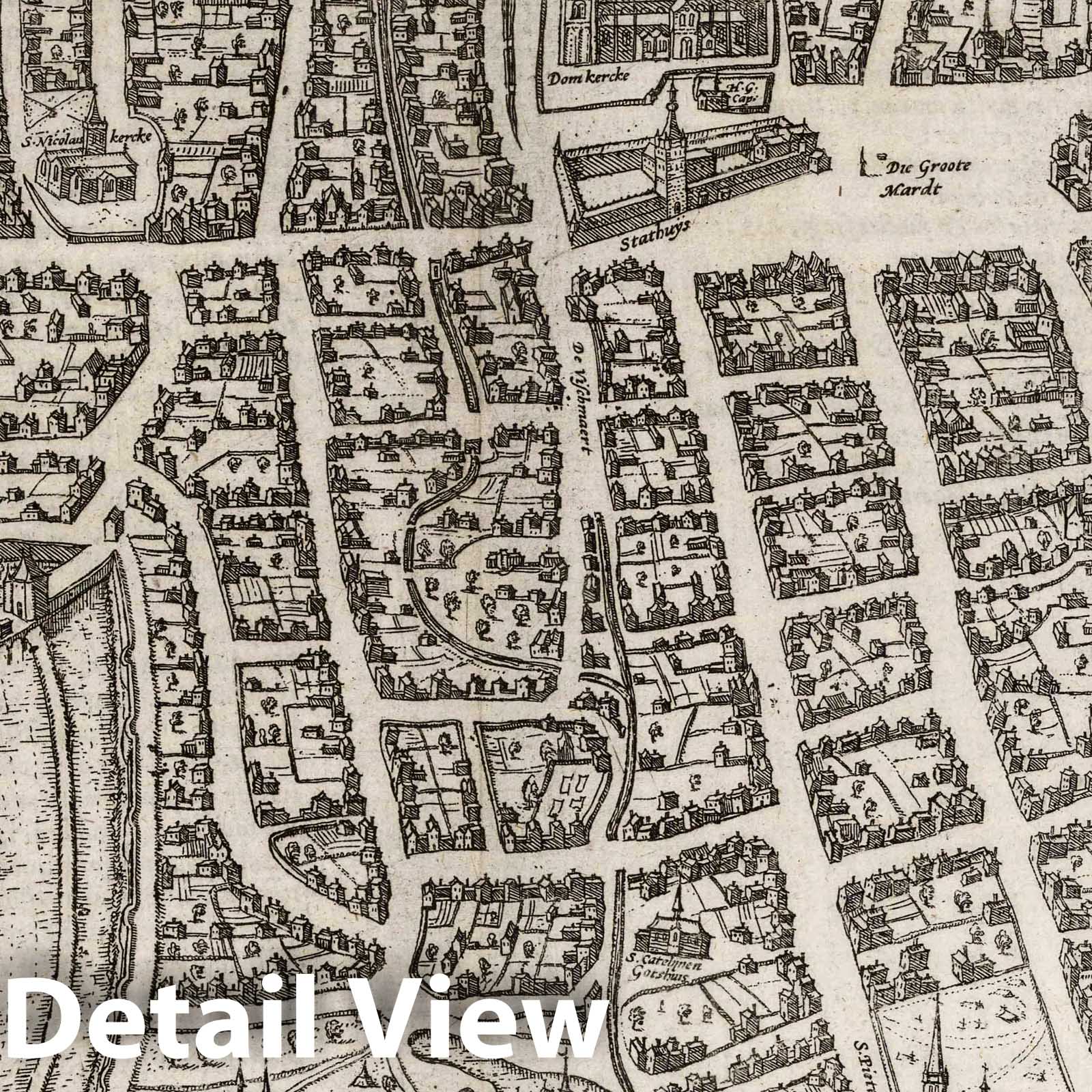 Ypres, Belgium - River Map, 1575 - Historical Map Reproduction