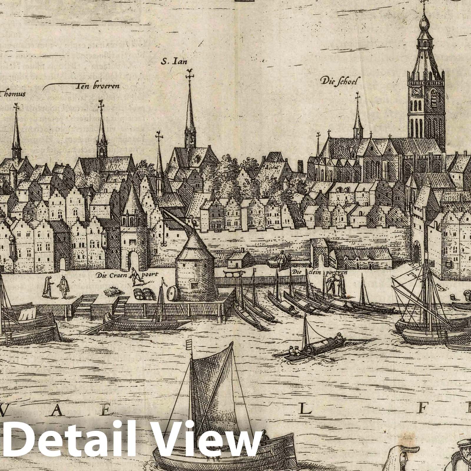 Nijmegen, Netherlands - River Map, 1575 - Civitates Orbis Terrarum