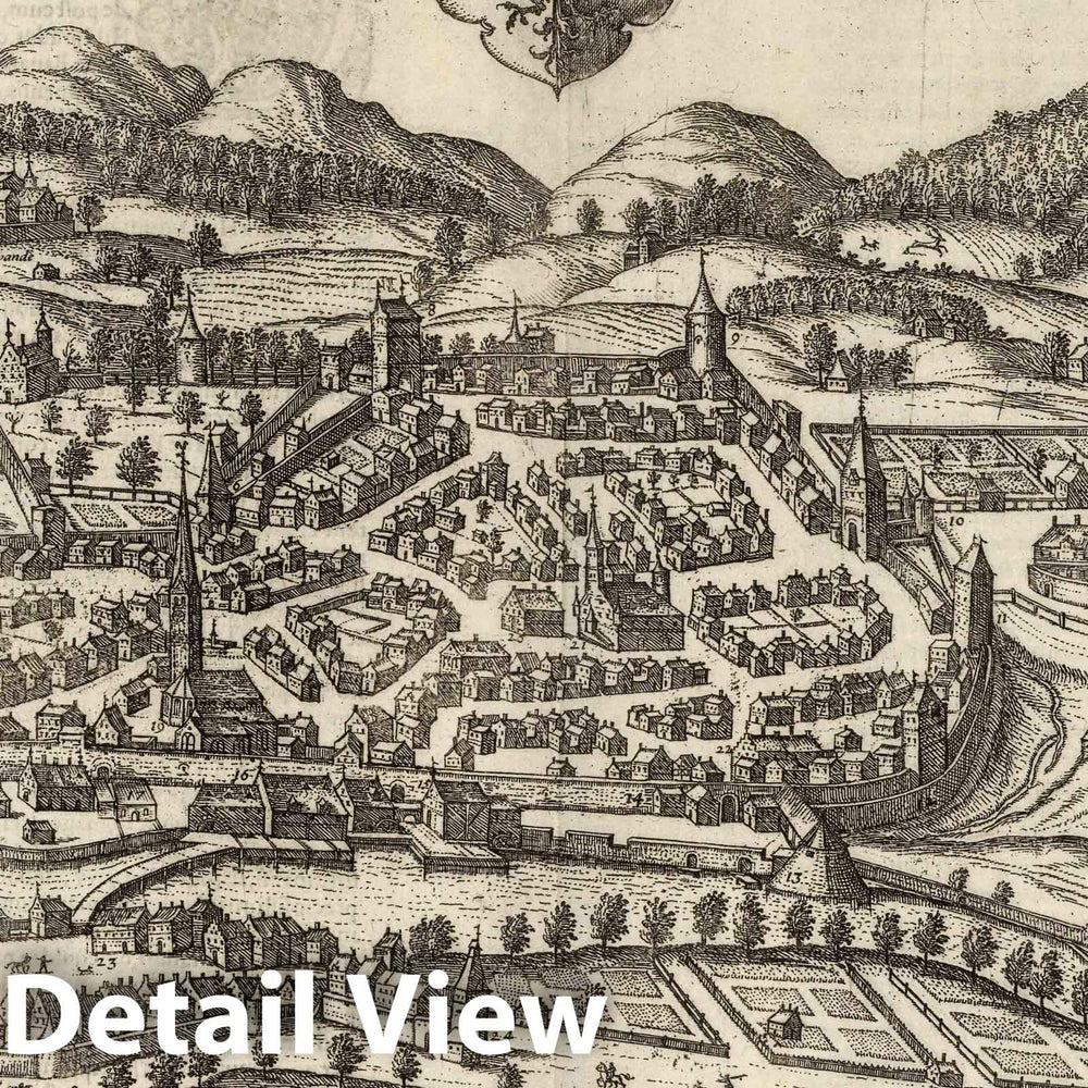 Historic Map : Kempten , Germany, Vol II (38) Campidonia (Kempten), 1623 Atlas , Vintage Wall Art