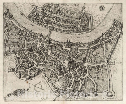 Historic Map : Basel (Switzerland), VOI II (40) Basilaea (Basel), 1645 Atlas , Vintage Wall Art
