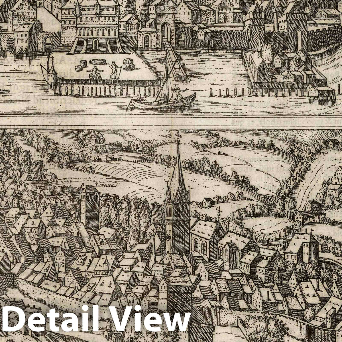Konstanz and St. Gallen - River Map, 1575 - Historical Map Print