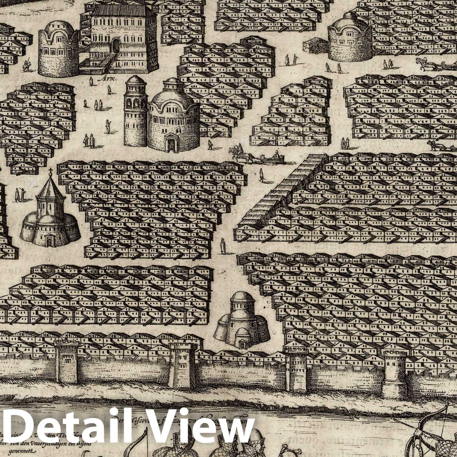 Moscow, Russia - River Map, 1575 - Historical Map Reproduction