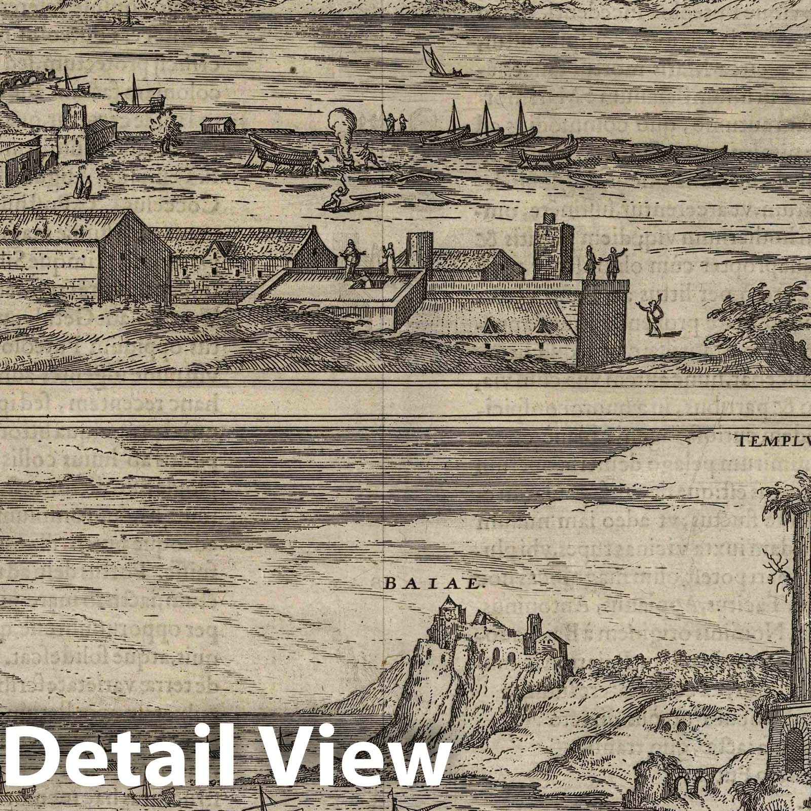 Pozzuoli Bay, Italy - River Map, 1575 - Historical Map Print