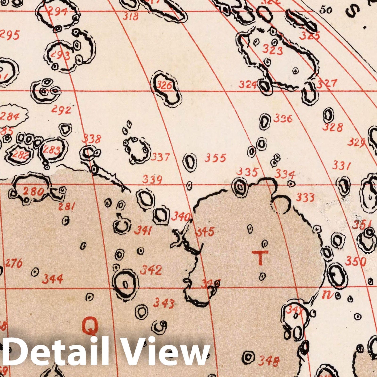 Moon, Third Quadrant - Celestial Map, 1892 - Historical Print