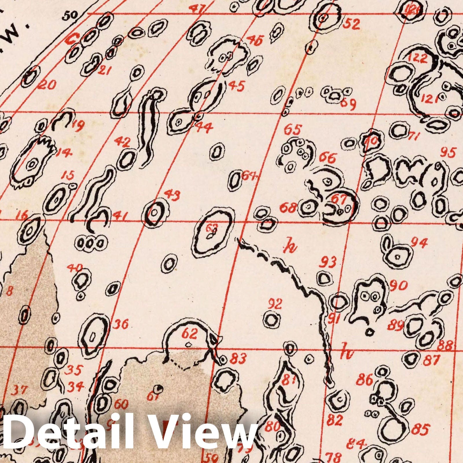 Moon - Fourth Quadrant - Celestial Map, 1892 - Historical Print