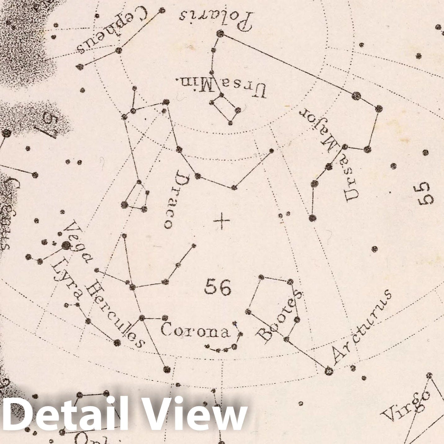 May Midnight Stars - Celestial Map, 1892 - Historical Astronomy Print
