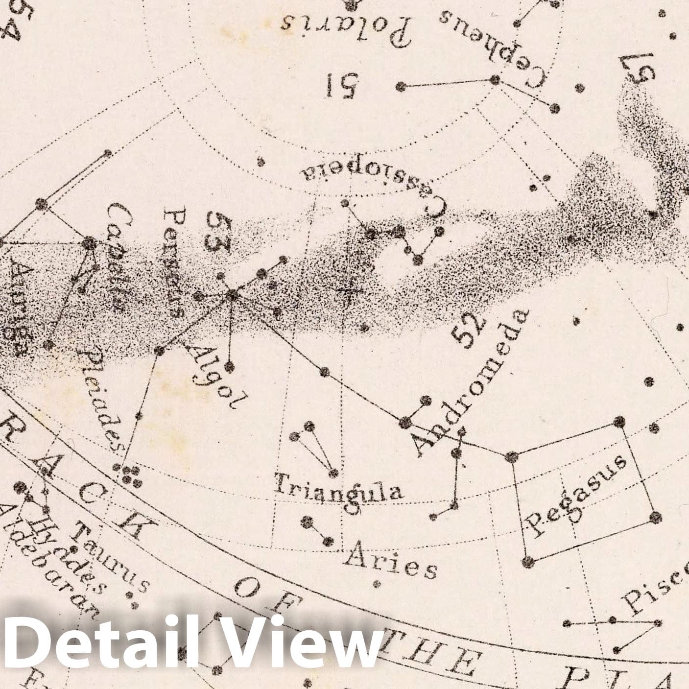 October Midnight Sky - Celestial Map, 1892 - Historical Star Chart Print