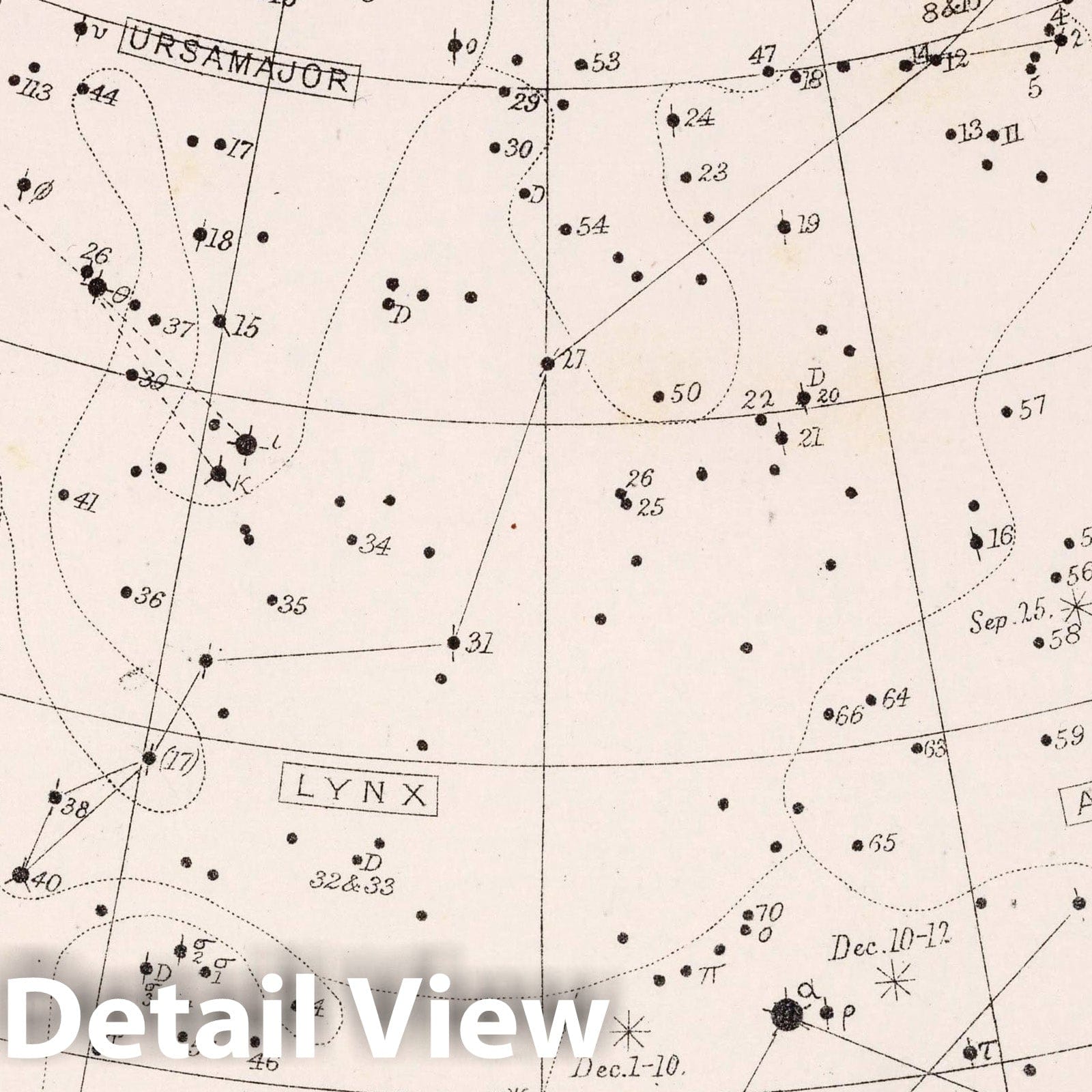 Star Map - Plate No. 54 - Celestial Chart, 1892 - Historical Map Print