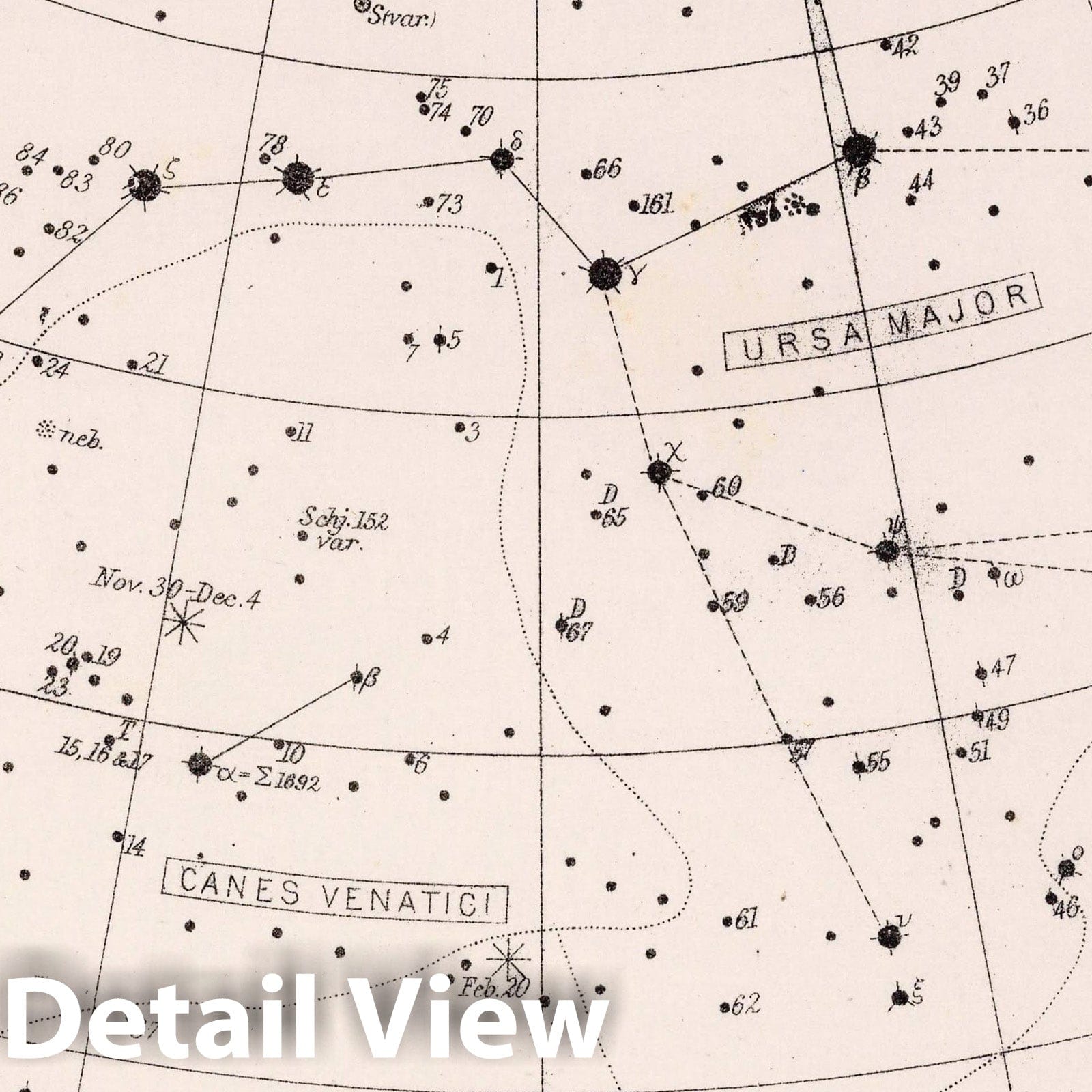 Star Map - Plate No. 55 - Celestial Chart, 1892