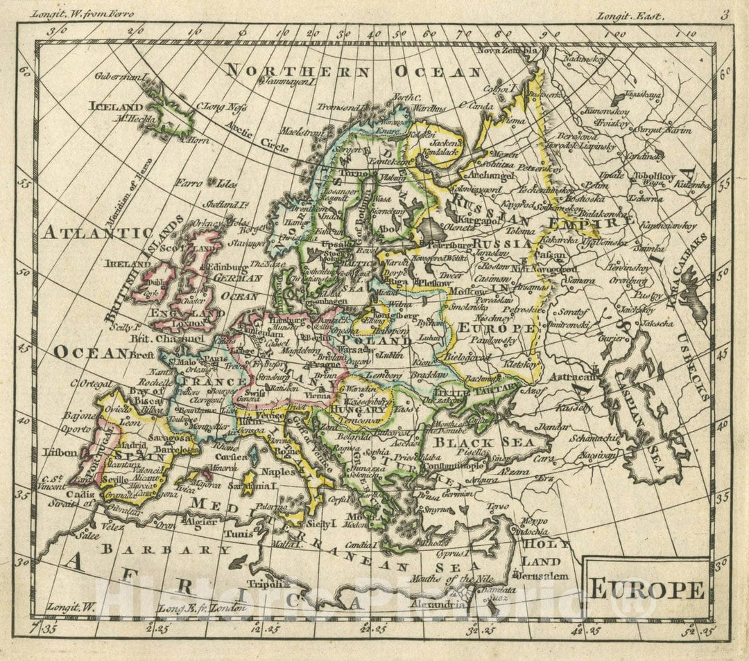 Historic Map : A New General and Universal Atlas Containing Forty Five Maps by Andrew Dury. Engraved by Mr. Kitchin & Others. Europe, 1763 Atlas - Vintage Wall Art