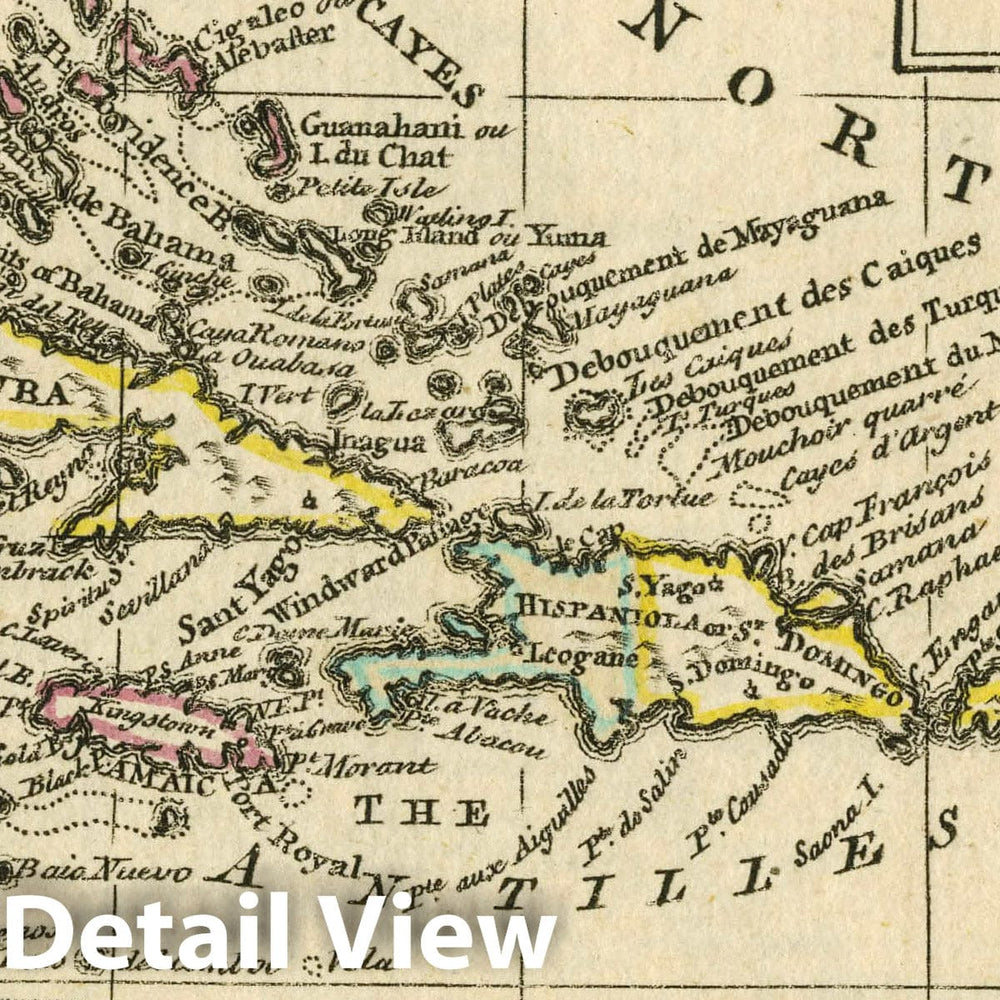 Historic Map : Map of The West India Islands, 1763 Atlas - Vintage Wall Art