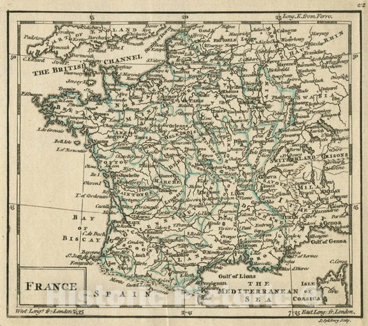 Historic Map : A New General and Universal Atlas Containing Forty Five Maps by Andrew Dury. Engraved by Mr. Kitchin & Others. France, 1763 Atlas - Vintage Wall Art