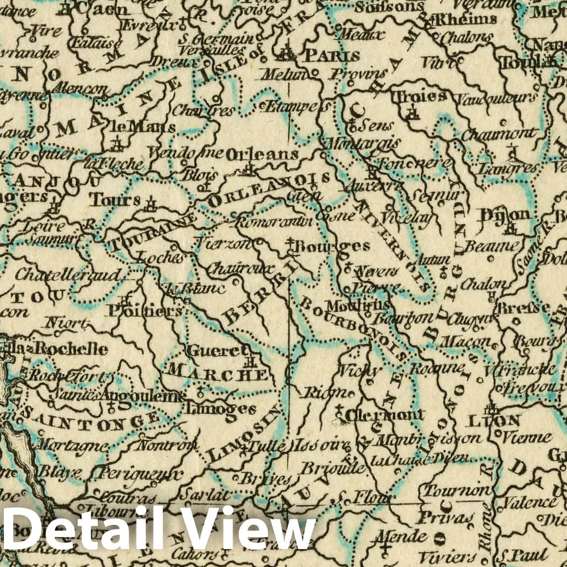 France, 1763 - Historical Map Print from Dury's Atlas