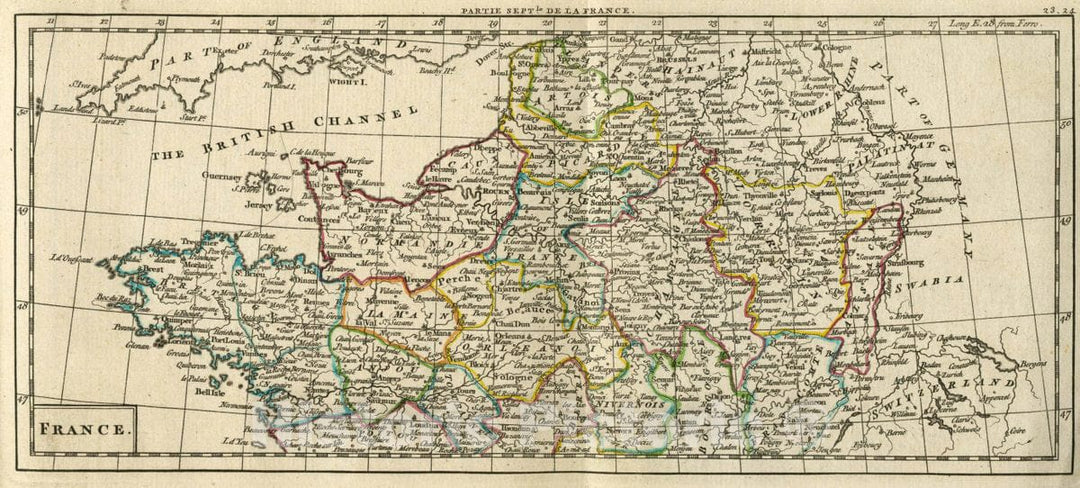 Historic Map : 1763 France (Northern Part). - Vintage Wall Art