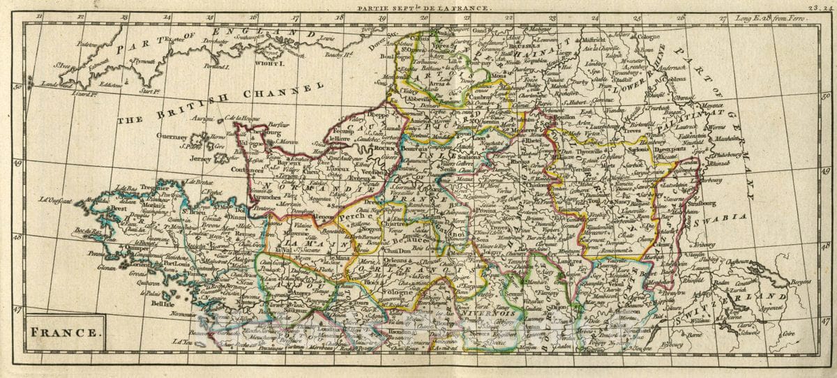 Historic Map : 1763 France (Northern Part). - Vintage Wall Art