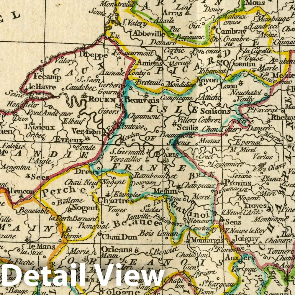 Historic Map : 1763 France (Northern Part). - Vintage Wall Art