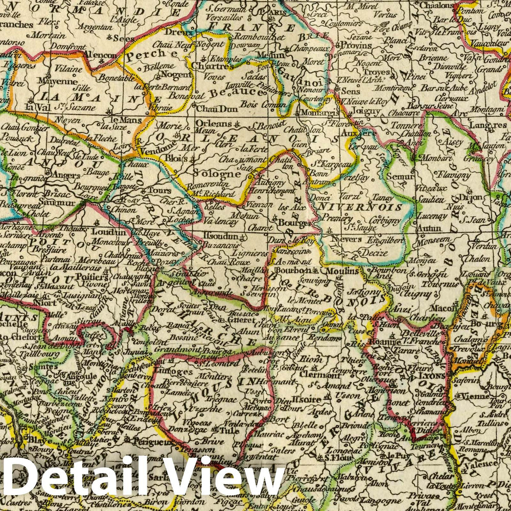 Historic Map : (Composite Map) France, 1763 Atlas - Vintage Wall Art