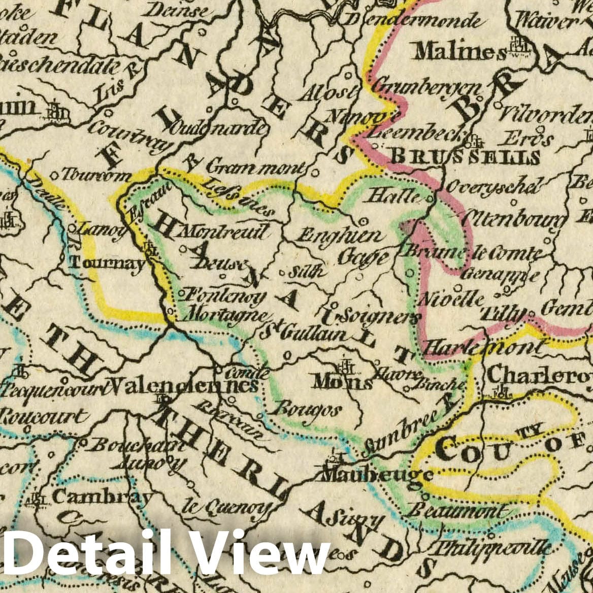 Flanders and the Low Countries, 1763 - Historical Map Print