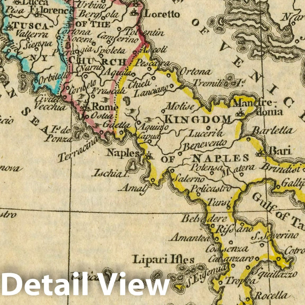 Historic Map : A New General and Universal Atlas Containing Forty Five Maps by Andrew Dury. Engraved by Mr. Kitchin & Others. Italy, 1763 Atlas - Vintage Wall Art