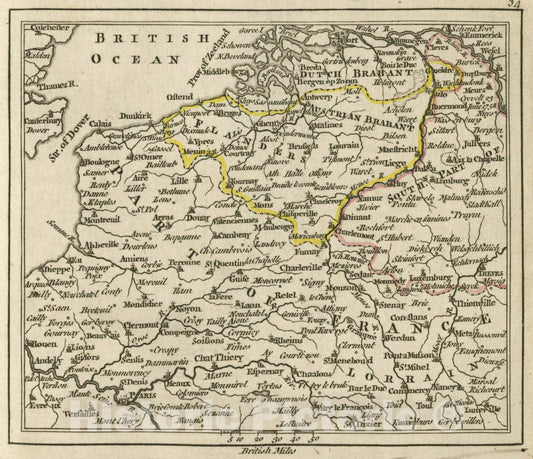 Historic Wall Map : (The Empire of Germany (Southwest Corner).), 1763 Atlas - Vintage Wall Art