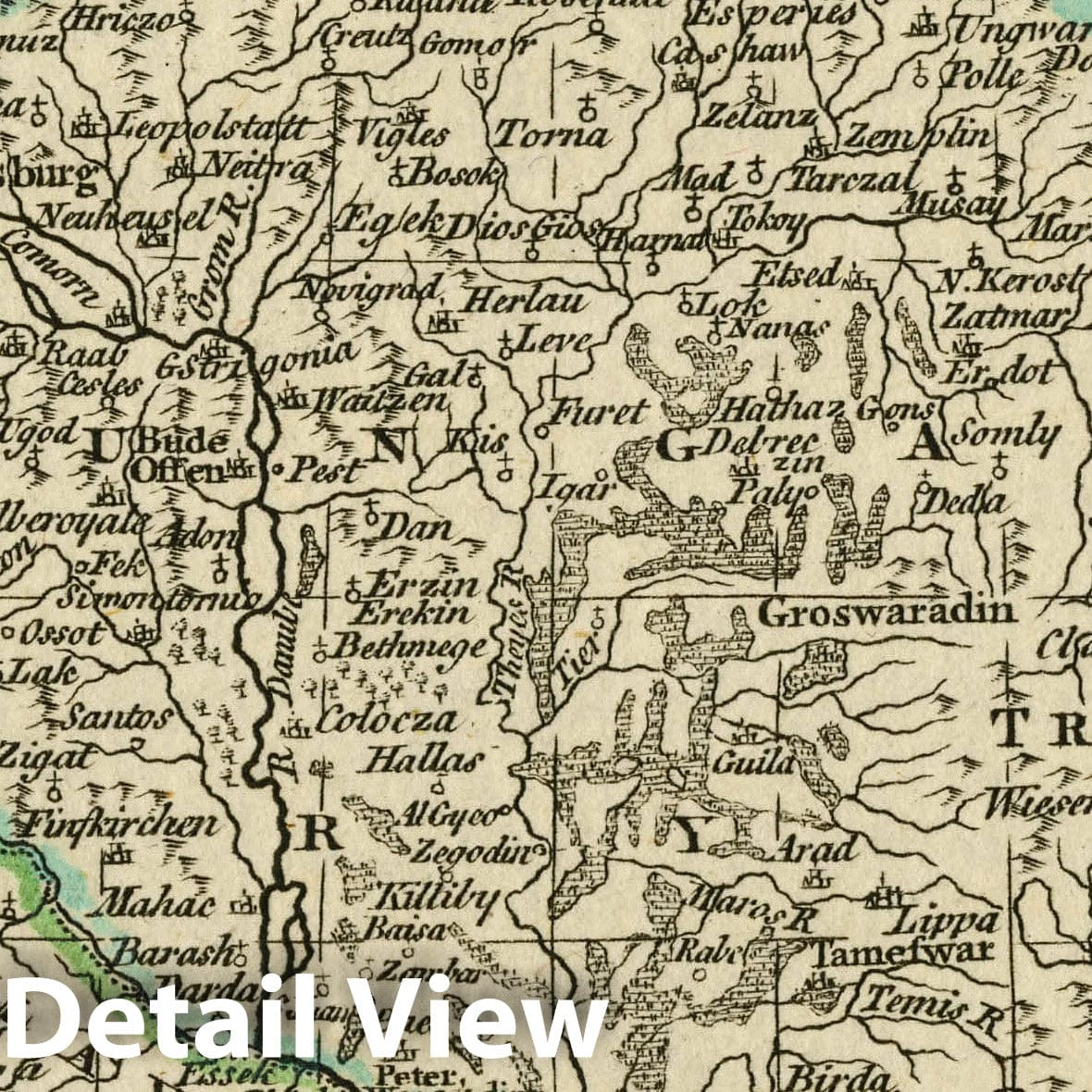 Hungary, 1763 - Historical Map Print from Andrew Dury's Atlas