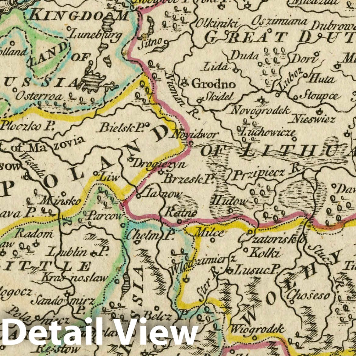 Poland, Lithuania, and Belarus, 1763 - Historical Map Print