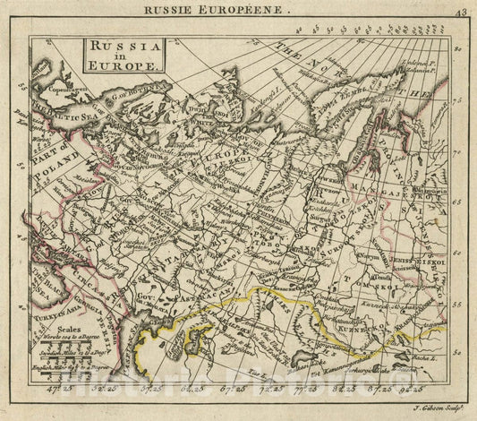 Historic Map : A New General and Universal Atlas Containing Forty Five Maps by Andrew Dury. Engraved by Mr. Kitchin & Others. Russia in Europe, 1763 Atlas - Vintage Wall Art