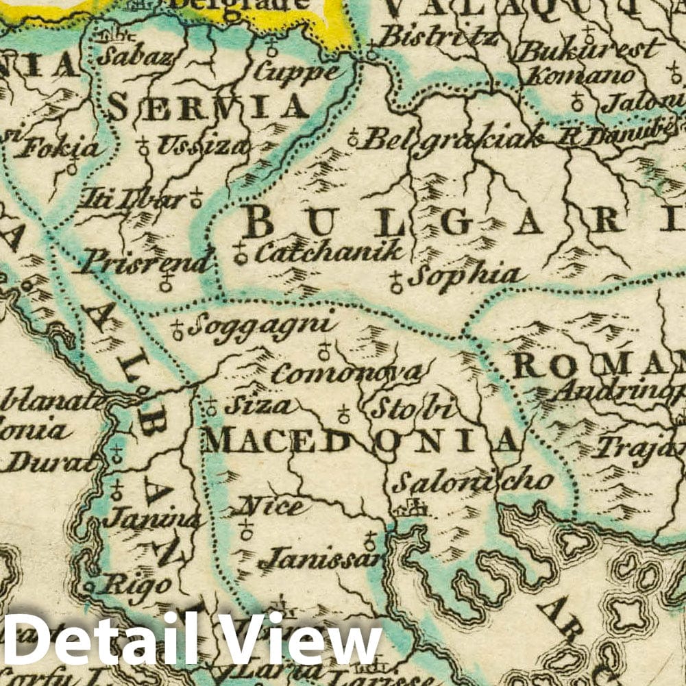 Turkey in Europe, Balkans, 1763 - Historical Map Print