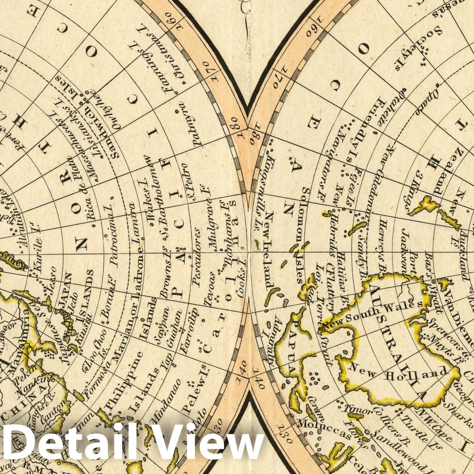 Northern and Southern Polar Regions, 1830 - Historical Map Print