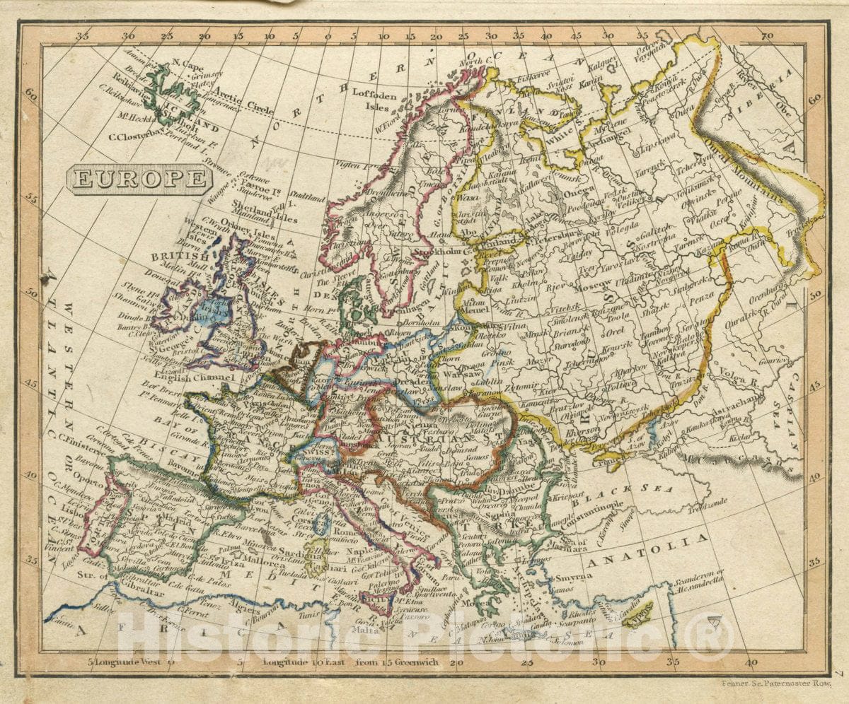 Historic Map : Europe, 1830 Atlas - Vintage Wall Art