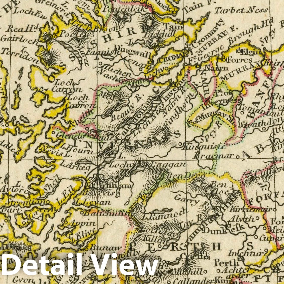 Scotland, 1830 - Historical Map Print from Fenner's Pocket Atlas