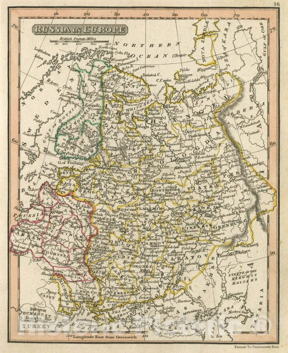 Historic Map : Russia in Europe, 1830 Atlas - Vintage Wall Art