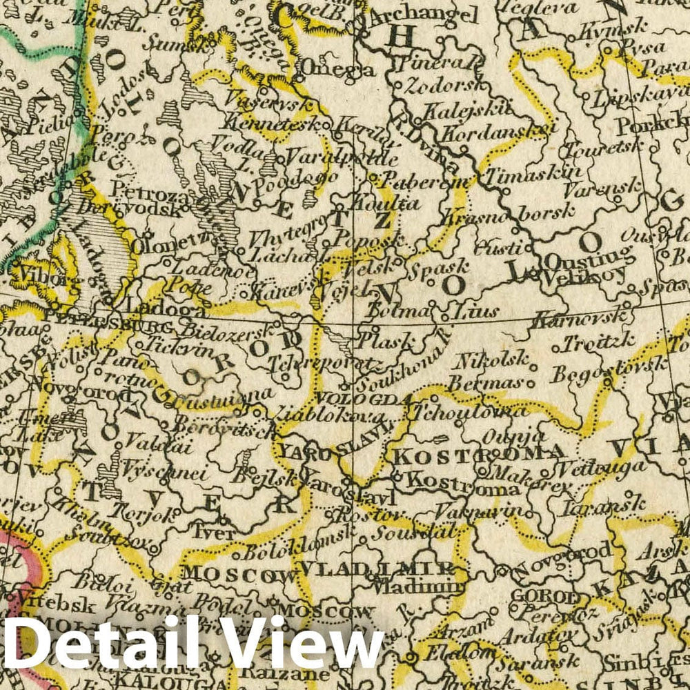 Historic Map : Russia in Europe, 1830 Atlas - Vintage Wall Art