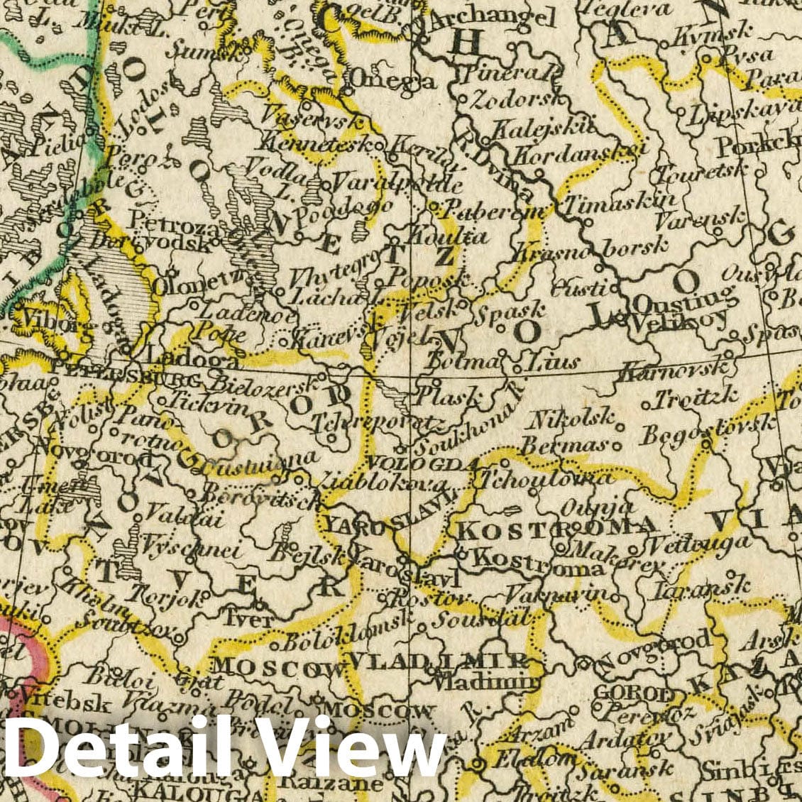 Russia in Europe, 1830 - Historical Map Print from Fenner's Pocket Atlas