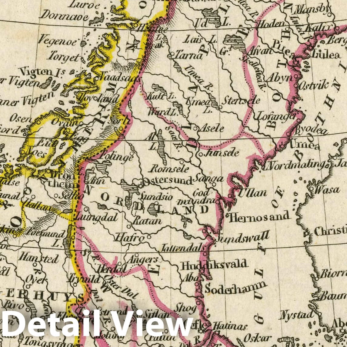 Sweden and Norway, 1830 - Historical Map Print