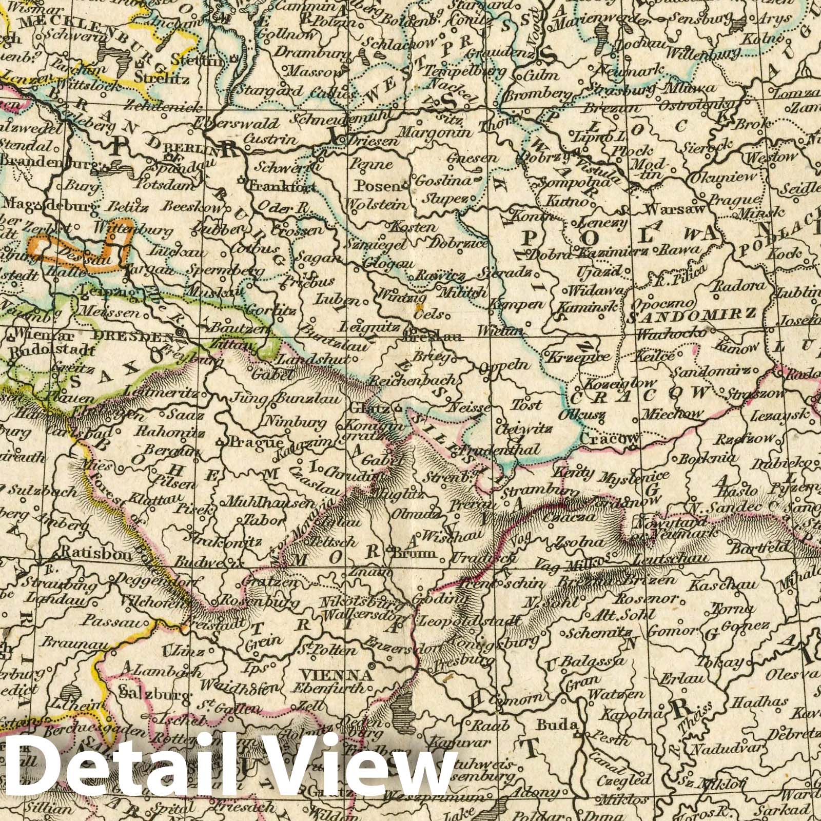 Central States of Europe, 1830 - Historical Map Print