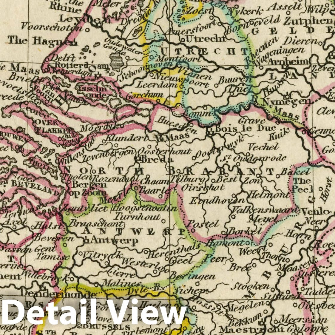 Netherlands, 1830 - Historical Map Print from Fenner's Pocket Atlas