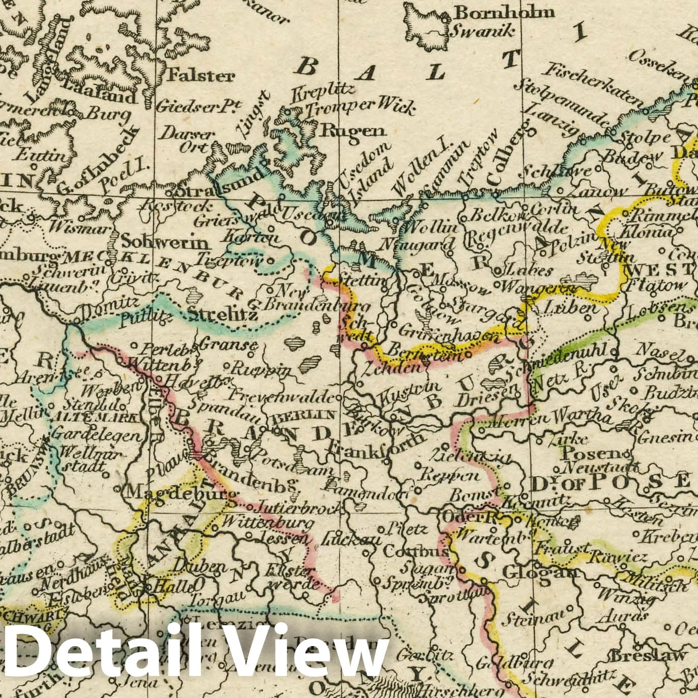 Historic Map : Prussian Dominions, 1830 Atlas - Vintage Wall Art